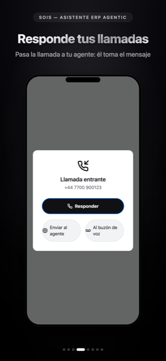 Sois contestando una llamada entrante y pasándola a tu agente